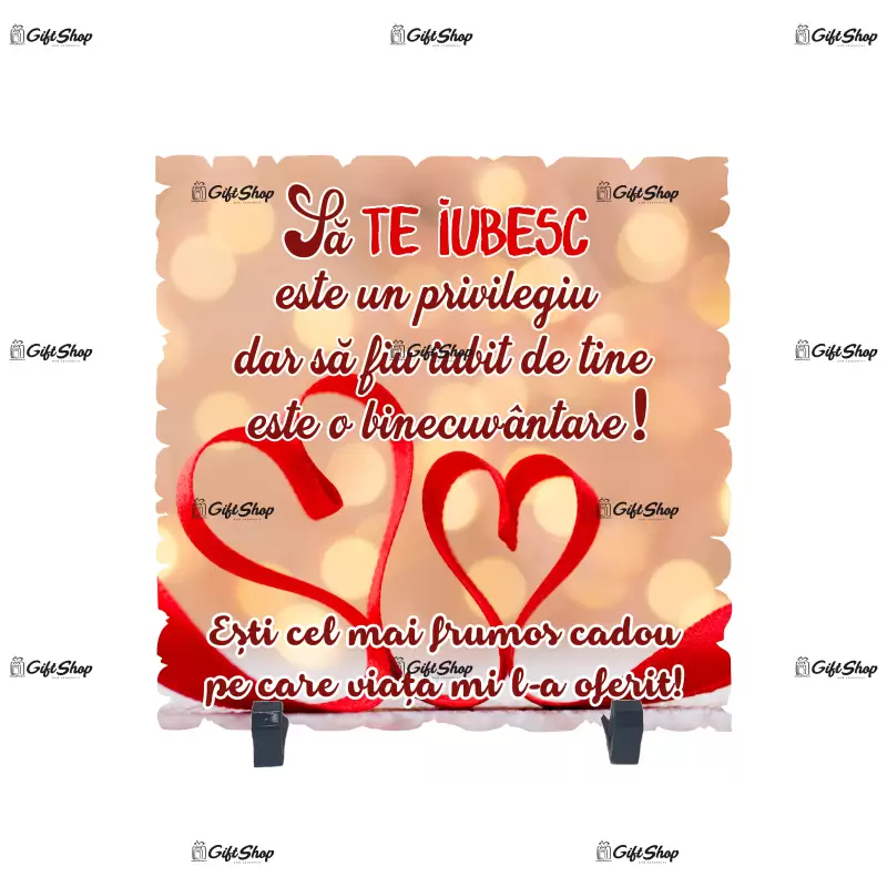 Sa te iubesc este un privilegiu, placheta cu mesaj